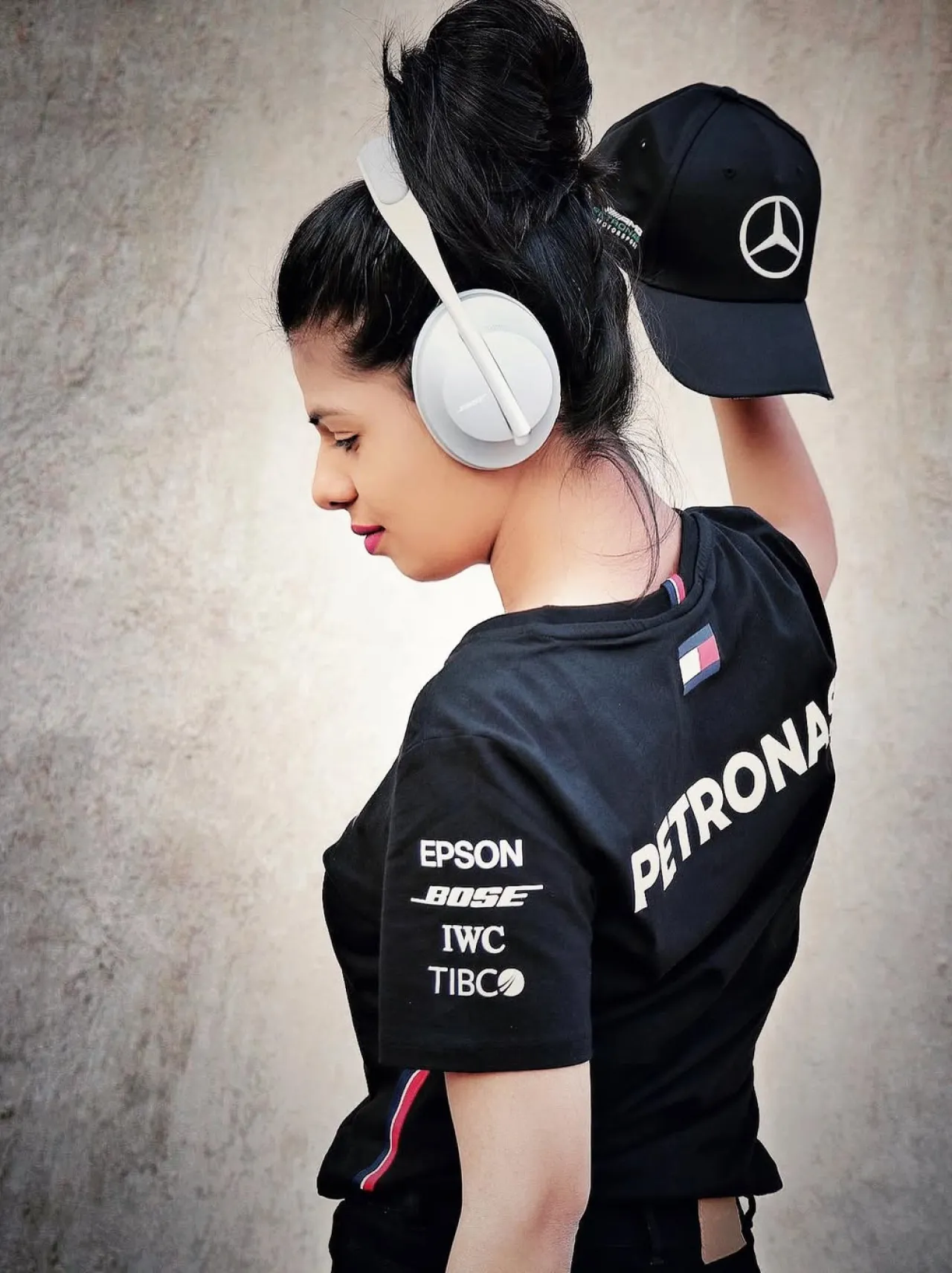 Monika in Mercedes-AMG Petronas kit